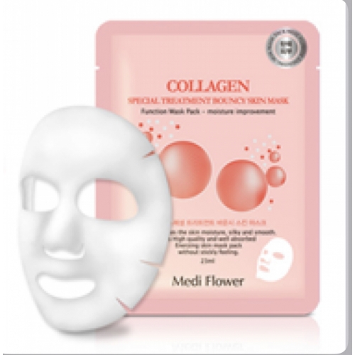 Тканевая маска коллаген Special Treatment Bouncy Mask pack (Collagen) 23g Medi Flower